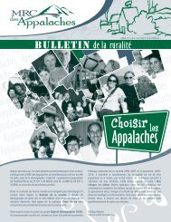 Bulletin de la ruralitÃ© - MRC des Appalaches