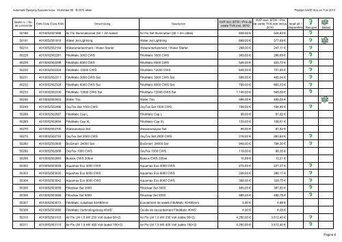 PRIJSLIJST LISTE DES PRIX 2010 - Automatic Spraying Systems