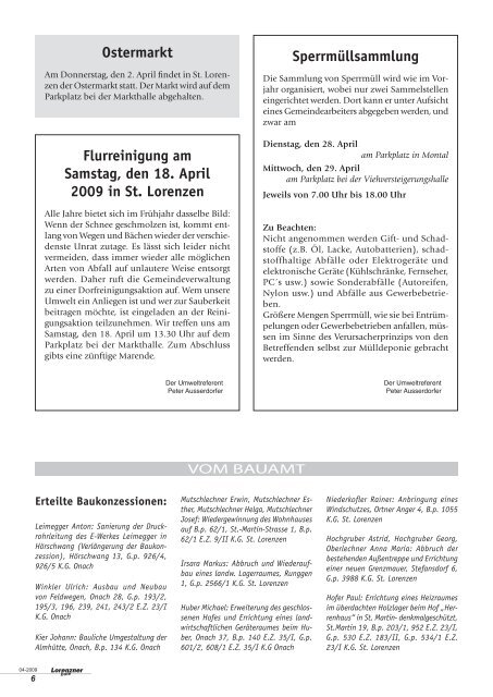 Lorenzner Bote - Ausgabe April 2009 (1,26 MB