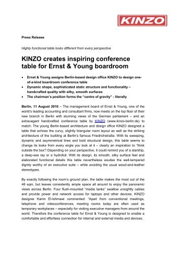 KINZO creates inspiring conference table for Ernst ... - KINZO Berlin
