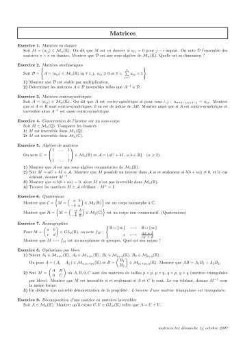 Matrices - Michel Quercia