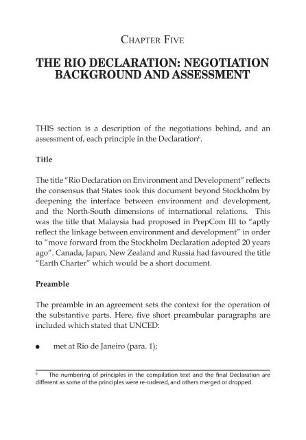 Rio Declaration On Environment and Development: An Assessment