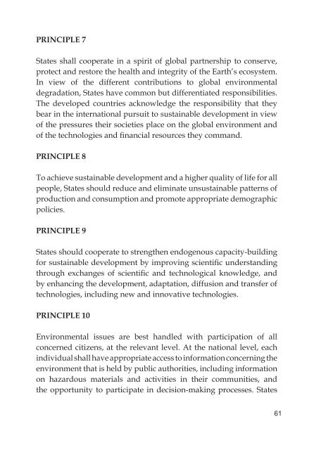 Rio Declaration On Environment and Development: An Assessment