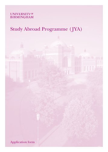 Study abroad programme with English application form (PDF - 1.8MB)