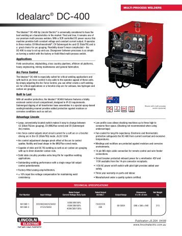 idealarc dc 400 brochure.pdf - Lincoln Electric