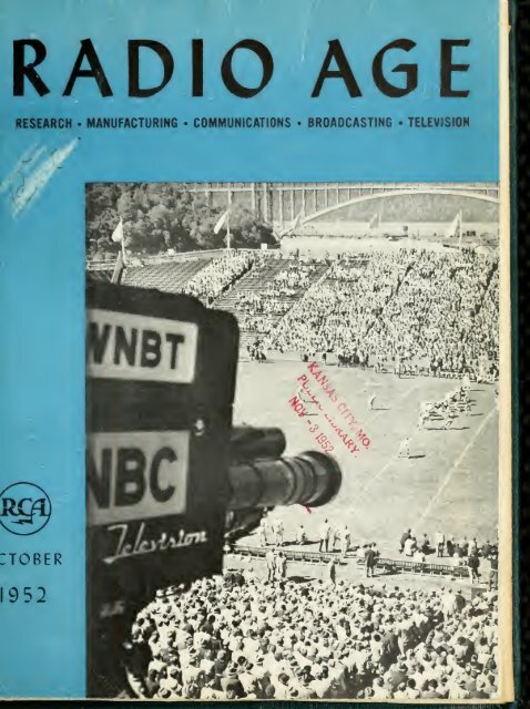 Radio Age - 1952, October - 36 Pages, 2.9 MB ... - VacuumTubeEra