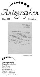 K. Meixner Liste 200 - Autographen Deutschland