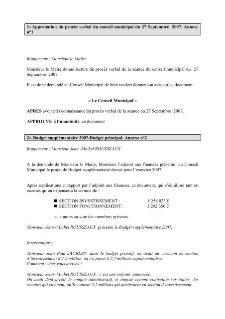 ProcÃ¨s Verbal du Conseil Municipal - Ville de Brignoles