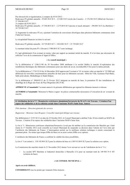 ProcÃ¨s verbal du Conseil Municipal - Ville de Brignoles