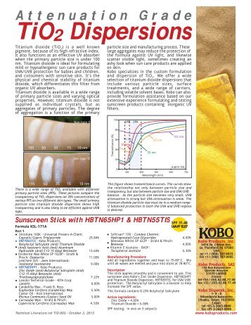 Attenuation Grade TiO2 Dispersions - Kobo Products Inc.