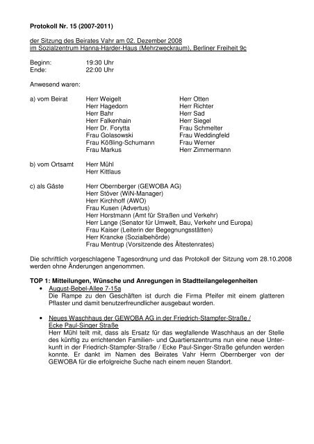 Vahr-Protokoll Beiratssitzung 2008-12-02.pdf - Bremen