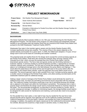 PROJECT MEMORANDUM - Sewer Authority Mid-Coastside