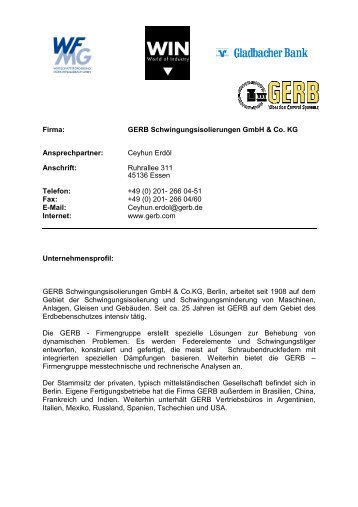 Firma: GERB Schwingungsisolierungen GmbH & Co ... - Immo-mg.de