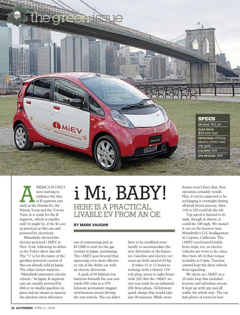 SPECIAL EARTH DAY DOUBLE ISSUE - AutoWeek