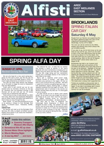 SPRING ALFA DAY - Alfa Romeo Owners Club