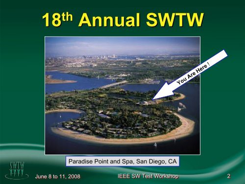 Welcome to SWTW - 2008 - Semiconductor Wafer Test Workshop
