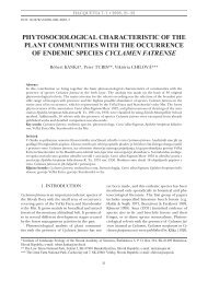 Phytosociological characteristic of the Plant ... - Hacquetia