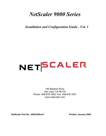 NetScaler 9000 Series - Citrix Knowledge Center