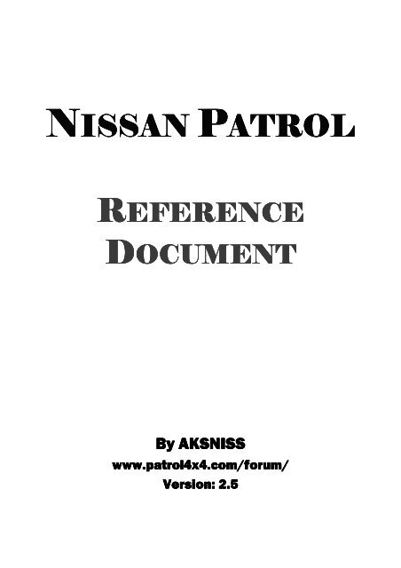 Nissan Patrol Reference Doent, Nissan Patrol Wiring Diagram Pdf