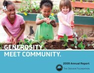 GENEROSITY MEET COMMUNITY. - The Denver Foundation