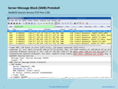 (SMB) Protokoll - Sharkfest - Wireshark