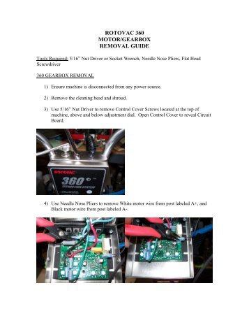 Gear Box Removal - Carpet Cleaning Equipment