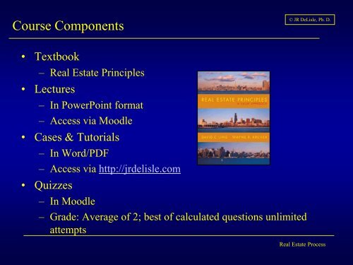 Lecture 1: Real Estate Process Overview - Dr. James R. DeLisle