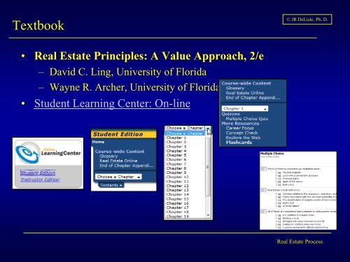 Lecture 1: Real Estate Process Overview - Dr. James R. DeLisle