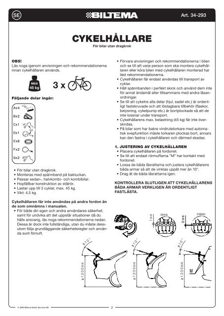 CYKELHÃ¥LLARE SYKKELHOLDER ... - Biltema