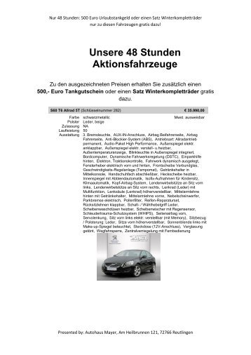 Unsere 48 Stunden Aktionsfahrzeuge