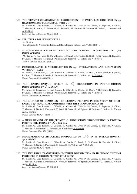 Antonino Zichichi List of Publications - Ettore Majorana - Infn