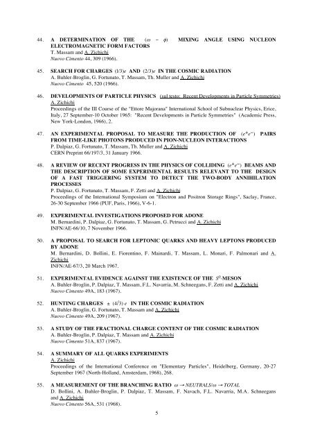 Antonino Zichichi List of Publications - Ettore Majorana - Infn