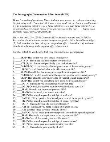 The Pornography Consumption Effect Scale (PCES ... - Reuniting