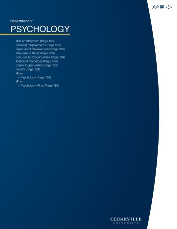 Psychology Current Catalog - Cedarville University