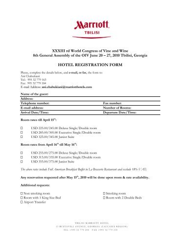 Hotel Booking Form - Oiv2010.ge