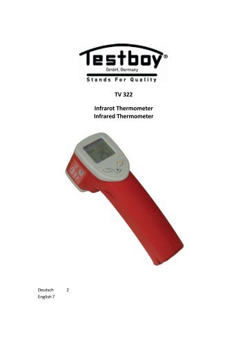 TV 322 Infrarot Thermometer Infrared Thermometer - Testboy