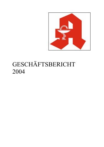 GESCHÄFTSBERICHT 2004 - Apothekerverband Nordrhein