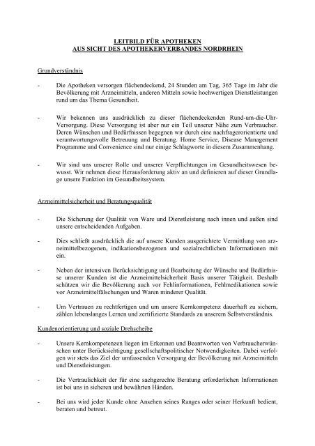 GESCHÄFTSBERICHT 2004 - Apothekerverband Nordrhein