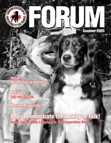FORUM - 2005 - Canadian Association of Professional Pet Dog ...