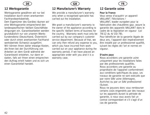 VRT 390 BEDIENUNGS- UND MONTAGEANLEITUNG ... - Vaillant