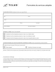 Special Needs Application form - Telus Mobility