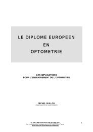 LE DIPLOME EUROPEEN EN OPTOMETRIE - Bbarthelemy.com
