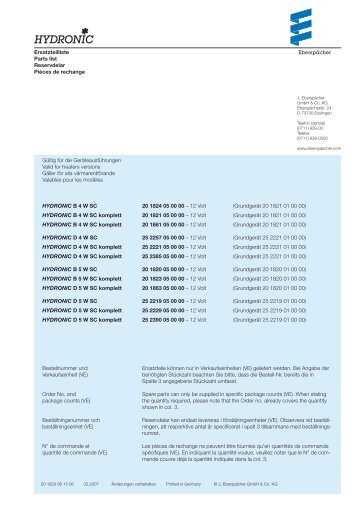 Hydronic Liste 4.pdf - Richter - Standheizungen