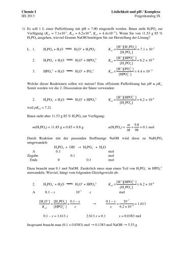 Chemie 1 Mehrprotonige SÃƒÂ¤uren / pH und LÃƒÂ¶slichkeit / Komplexe ...