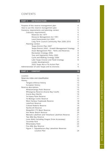 Tapuaeharuru Bay Lakeshore Management Plan - Taupo District