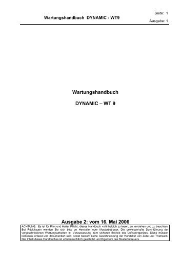 Wartungshandbuch DYNAMIC – WT 9 Ausgabe 2: vom 16 ... - Avionic