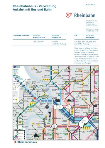 Rheinbahnhaus - Verwaltung Anfahrt mit Bus und Bahn