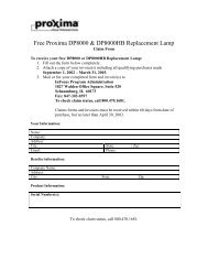 DP8000 Free Lamp Claim Form 12.31 end date - Projector People