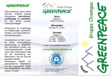 "Gruppenflyer" stellen wir uns vor - bei der Greenpeace-Gruppe ...