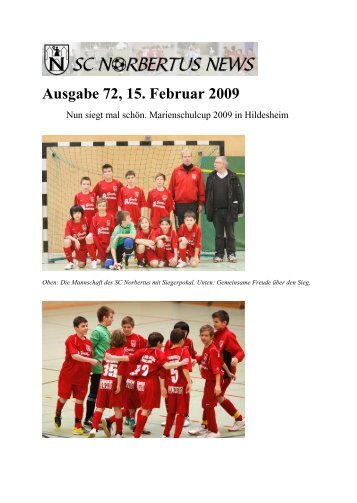 Ausgabe 72 vom 15.02.2009 SC Norbertus siegt im Turnier um den ...